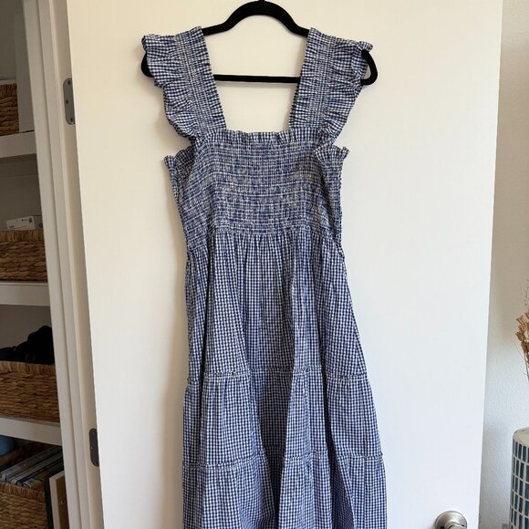The Ellie Maxi Nap Dress Navy Gingham - Picture 4 of 5